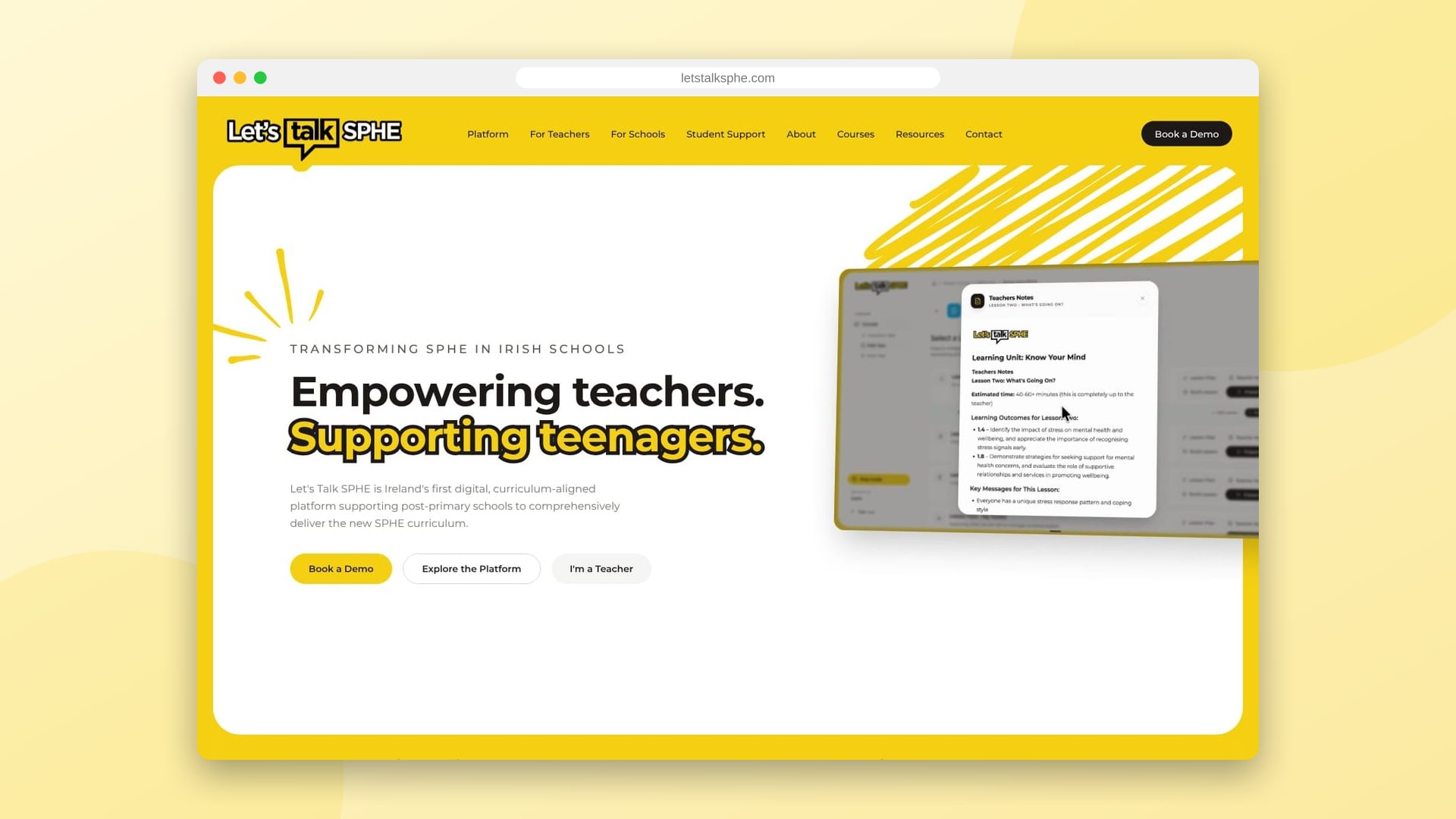 Let's Talk SPHE website home