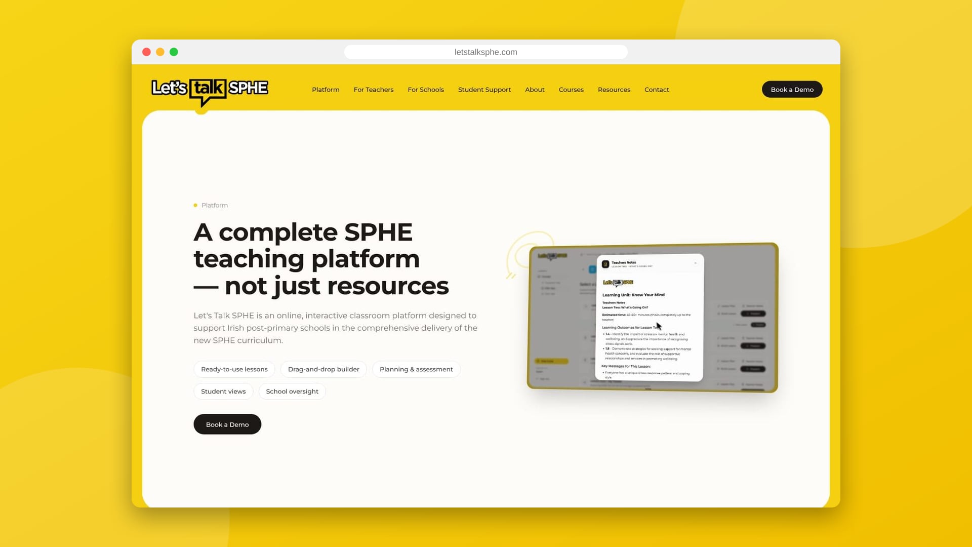 Let's Talk SPHE website platform